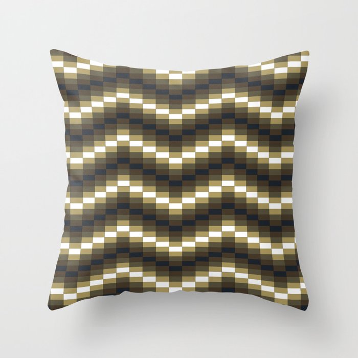 Block Wave - Staggered Rectangle Shape Pattern Illustration Artwork Throw Pillow