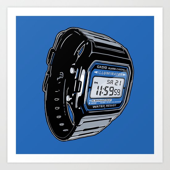 Casio F-105 Digital Watch Art Print