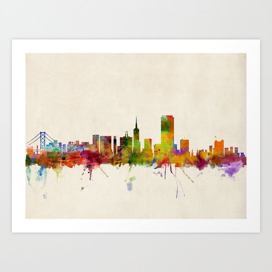 San Francisco City Skyline Art Print