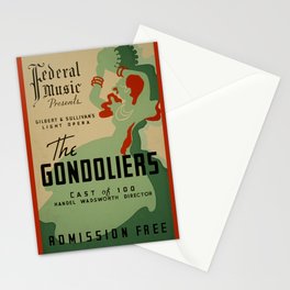 Federal Music Project The Gondoliers - Retro  Vintage Music Symphony  Stationery Card