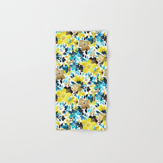 Happy Yellow Flower Collage Hand & Bath Towel