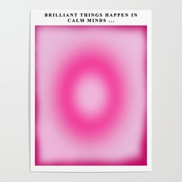 Spiritual Pink Aura Gradient Ombre Sombre Abstract  Poster