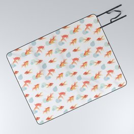 Watercolor goldfish pattern - Feeling bubbly Picnic Blanket