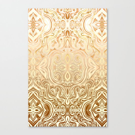 Tribal Swirl Pattern in Neutral Tan and Cream Canvas Print