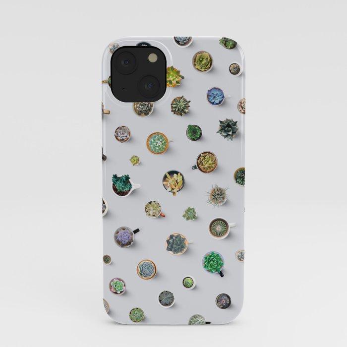 Coffee time. Cactus and succulents pattern iPhone Case