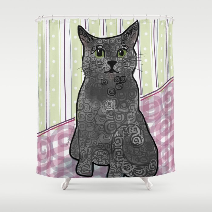 RussianBlueDoodle Shower Curtain