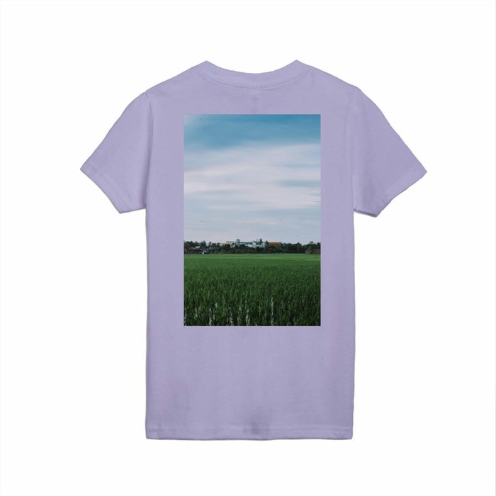 afternoon view near rice fields Kids T Shirt
