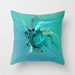 Turquoise on Turquoise by Mia Niemi Throw Pillow