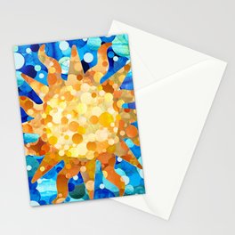 Yellow And Orange Sun Symbol Art - Sundance Stationery Card