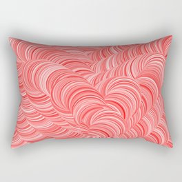 Red and White Swirly Peppermint Abstract Pattern Rectangular Pillow