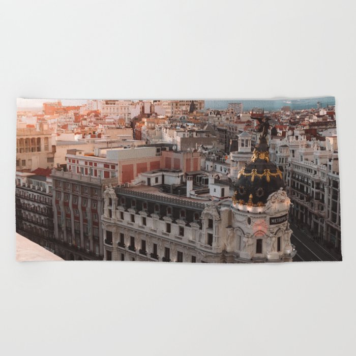 Spain Photography - Beautiful Architecture In Madrid Beach Towel