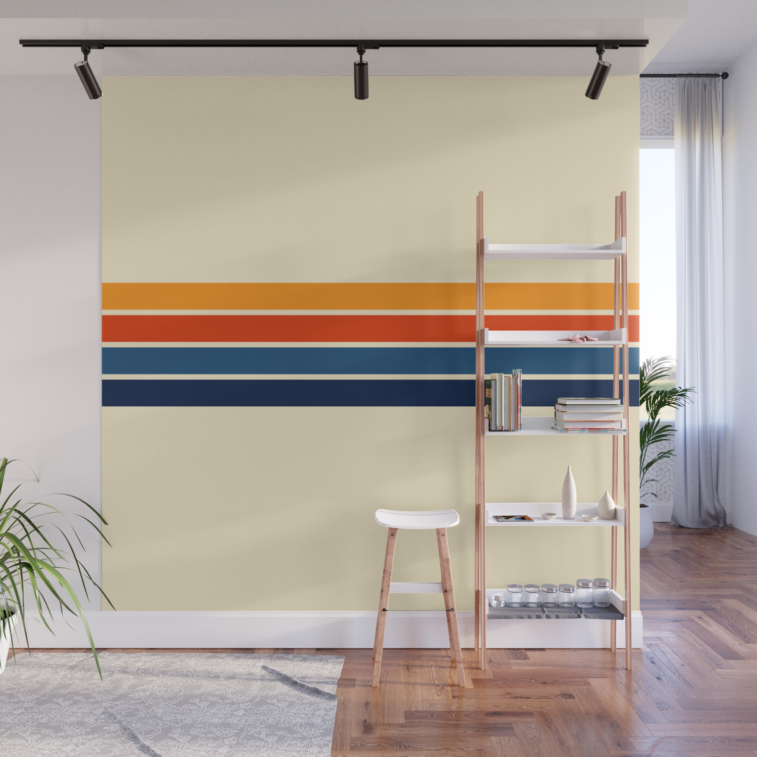 Classic Retro Stripes Wall Mural By Alphaomega Society6