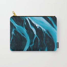 Minimalistic and Moody Glacial Rivers in Iceland – Aerial Landscape Photography Carry-All Pouch
