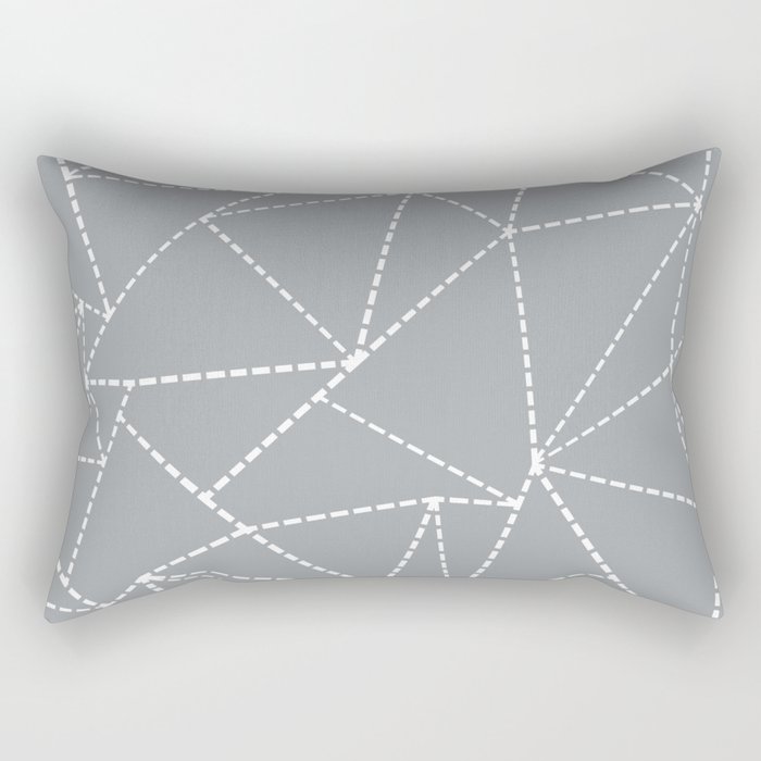 Abstract Dotted Lines Grey Rectangular Pillow