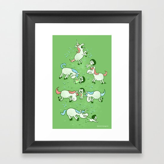 Angry Unicorns Framed Art Print