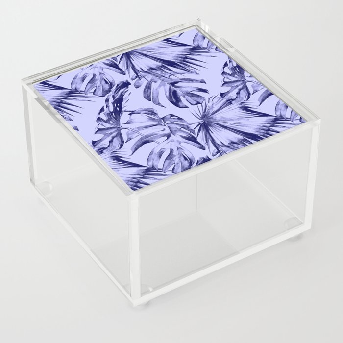 Very Peri 2022 Color Of The Year Violet Blue Periwinkle Tropical Monstera Acrylic Box