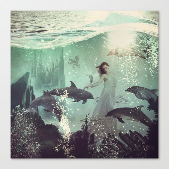 The Sea Unicorn Lady Canvas Print
