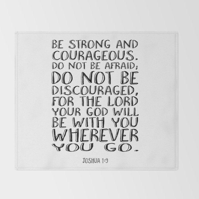 bible verse 1 joshua 1 9 christian quote typography wall art