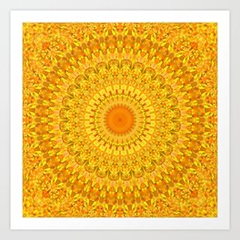 Aztec Sun Triangle Mandala Art Print