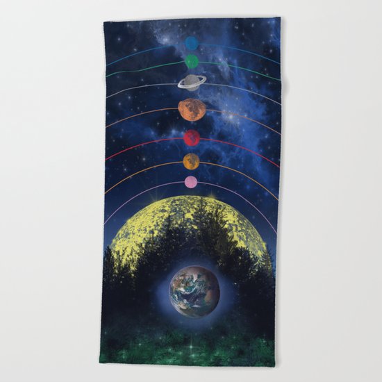 solar system Beach Towel