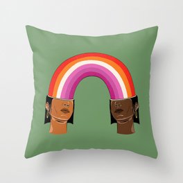 Love is Love - Lesbian rainbow flag Throw Pillow