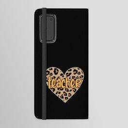 Teacher leopard heart for female teacher Android Wallet Case