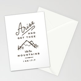 Arise and get thee into the mountains. Stationery Cards