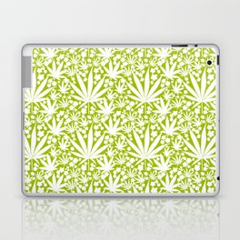 Mid-Century Modern Cannabis And Flowers Green Laptop Skin