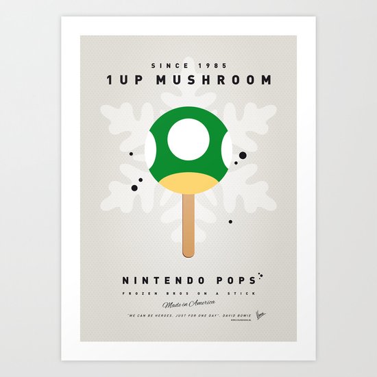 My NINTENDO ICE POP - 1 up Mushroom Art Print