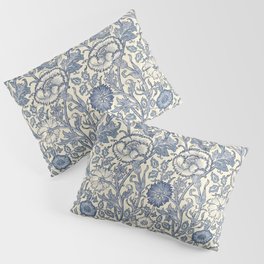 William Morris Pink and Rose China Blue Toile Pillow Sham
