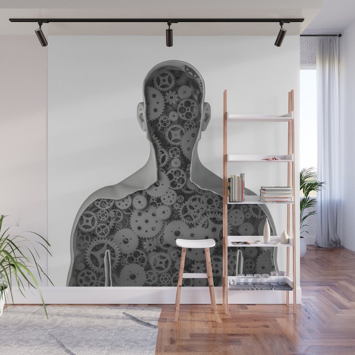 Clockwork human Wall Mural