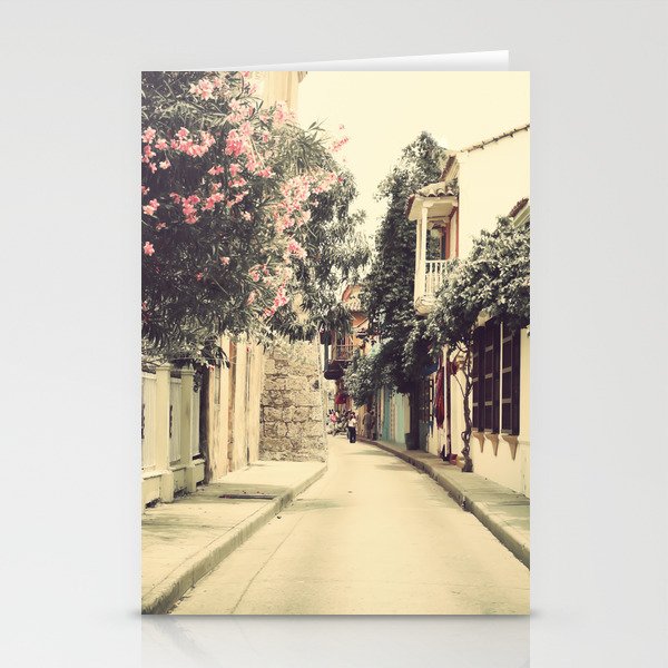 Just like a dream street, Cartagena (Retro and Vintage Urban, architecture photography) Stationery Cards
