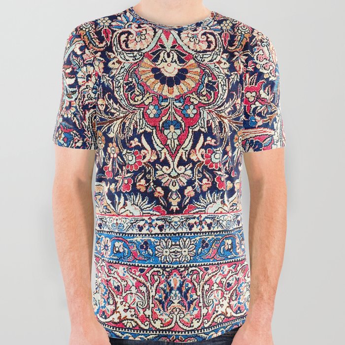 Kashan Central Persian Rug Print All Over Graphic Tee