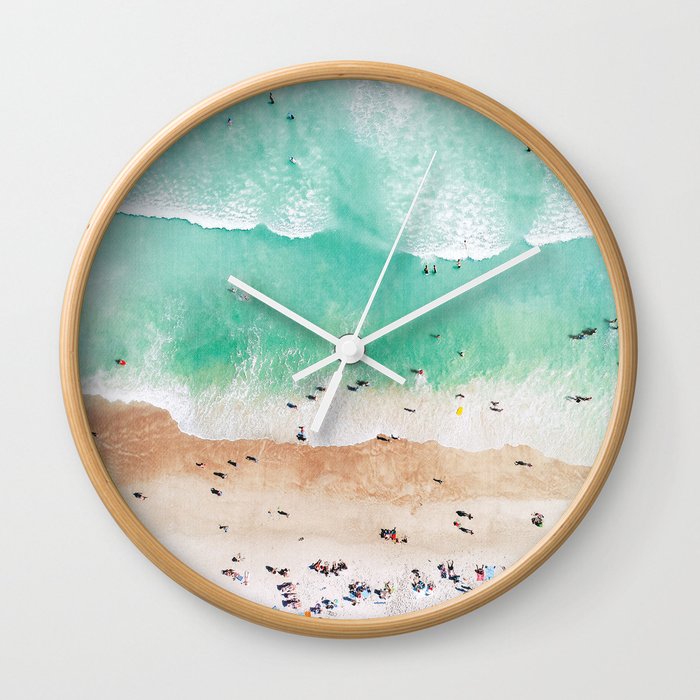 Beach 3d Designer Wall Clock Radio Radio Clock Aluminium Creative Spring SILENT 