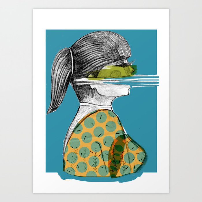 mujer en  movimiento Art Print