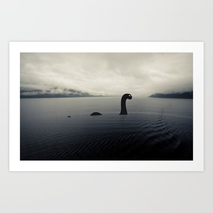 Loch Ness Monster Art Print by Mr Blønde | Society6