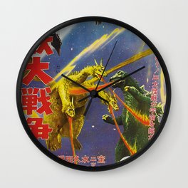Godzilla 15 Wall Clock | Monster, Digital, Movie, Poster, Collage, Vintage, Movieposter, Japan, Retro 