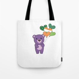 Bear With Ireland Balloons Cute Animals Happiness Tote Bag