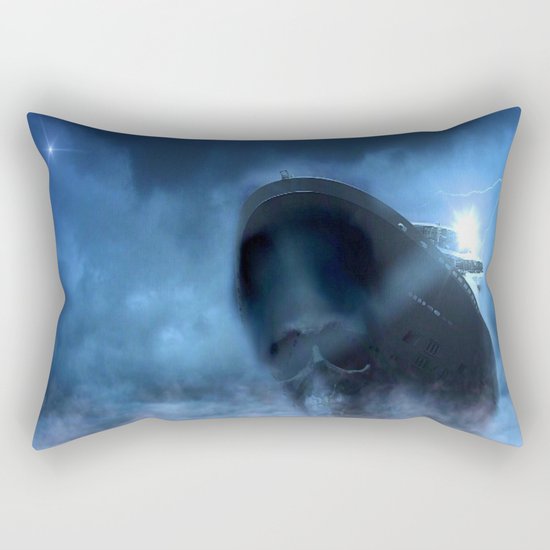 Ghost Ship Guided by Star Rectangular Pillow