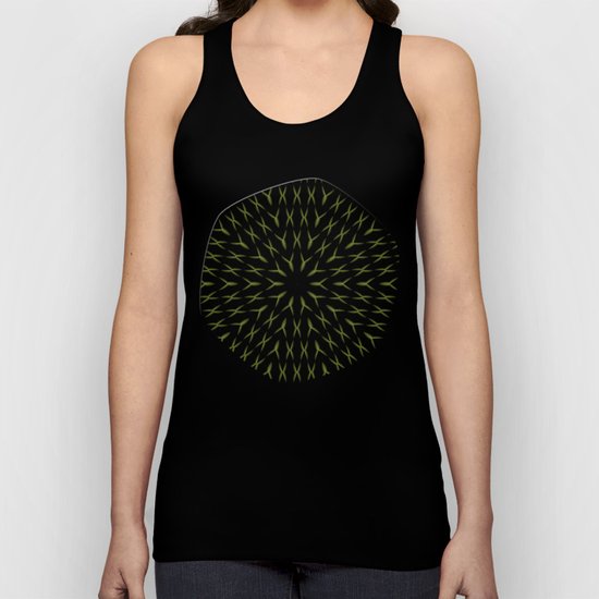 PCT2 Fractal in Yellow on Black Unisex Tank Top