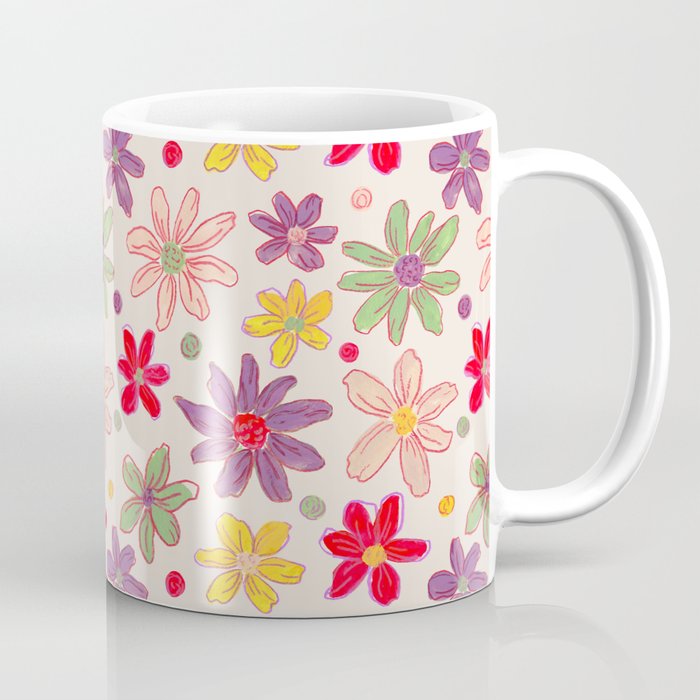 Retro Daisies & Dots Coffee Mug
