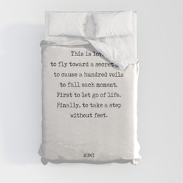 Rumi Quote 09 - This is love - Typewriter Print Duvet Cover