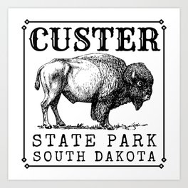 Custer State Park South Dakota Buffalo Western Style Print Art Print