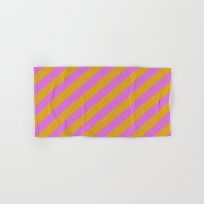 Orchid & Goldenrod Colored Pattern of Stripes Hand & Bath Towel