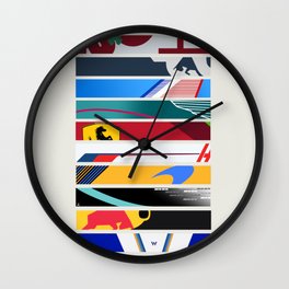 Formula 1 inspired Car liveries Design Wall Clock