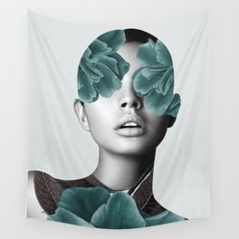 Floral Portrait (woman) Wall Tapestry
