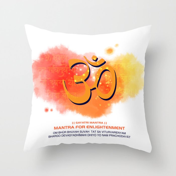 OM • Gayatri Mantra • Motivational  Throw Pillow