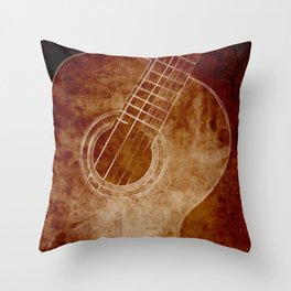 The Color of Music - Guitar Throw Pillow
