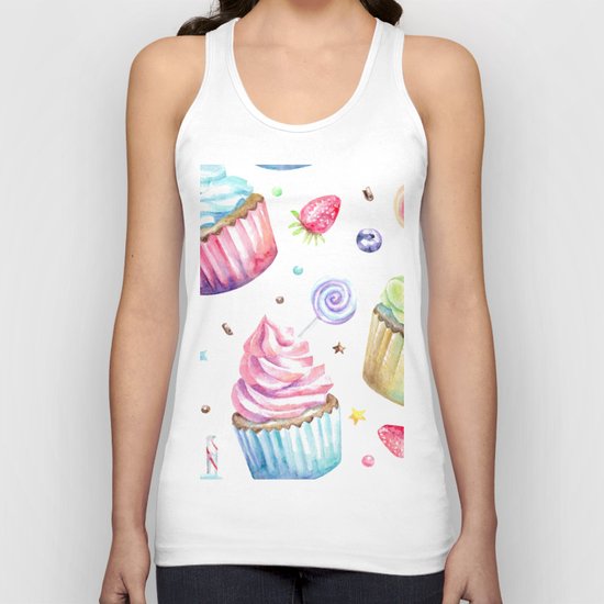Cupcake Pattern Unisex Tank Top