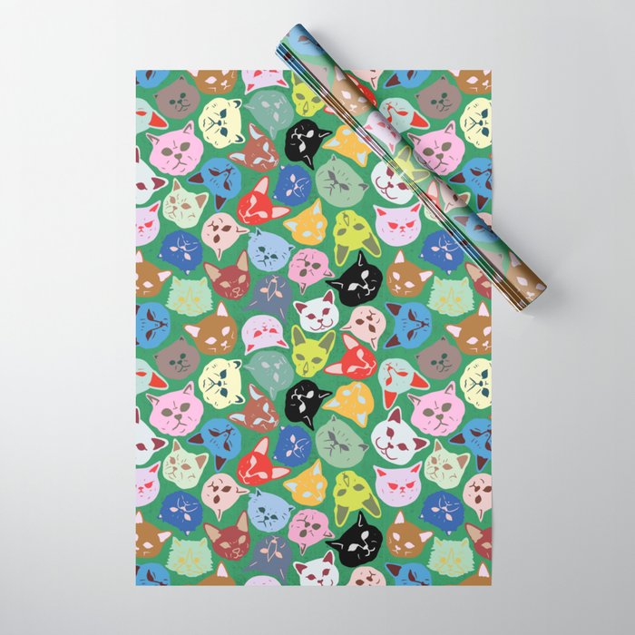 Cat Heads Pattern Wrapping Paper